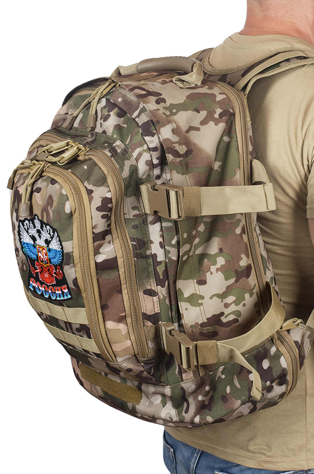 Штурмовой рюкзак спецназа 3-Day Expandable Backpack 08002B OCP с эмблемой "Россия"  