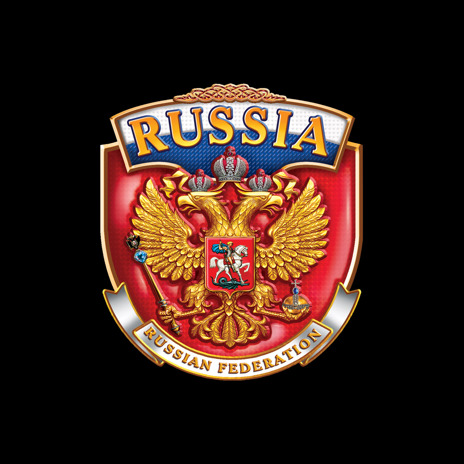 Мужская футболка с гербом России 