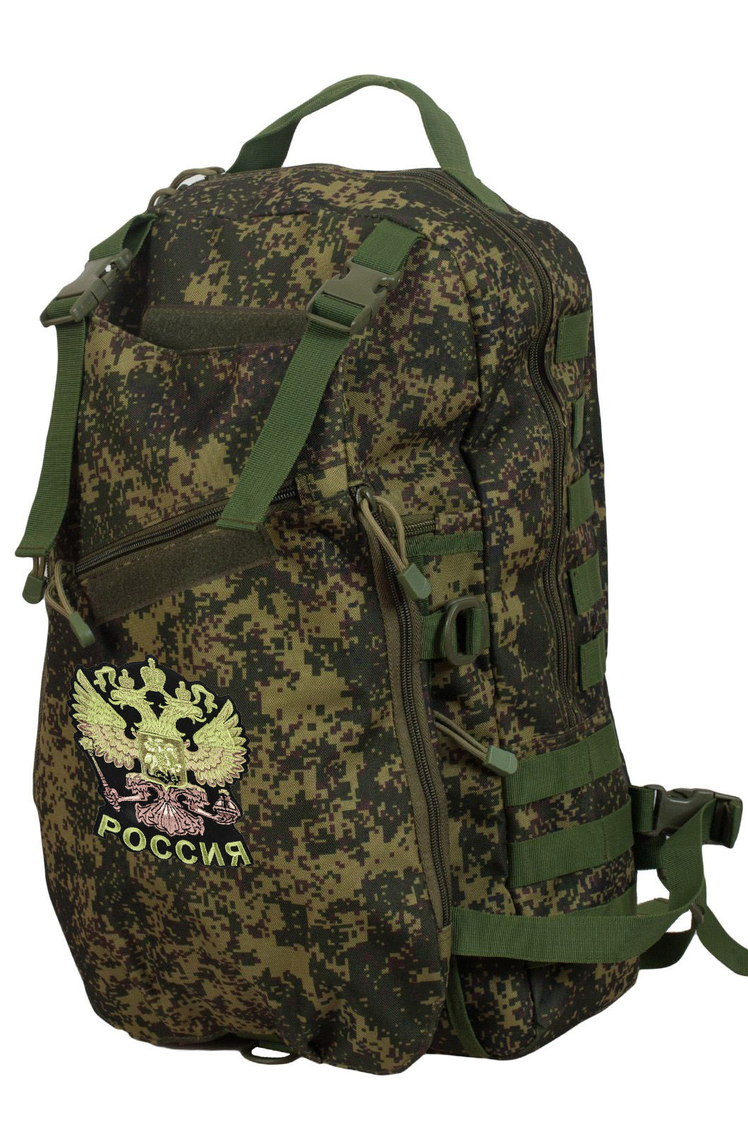 Камуфляжный армейский рюкзак с нашивкой Герб России 