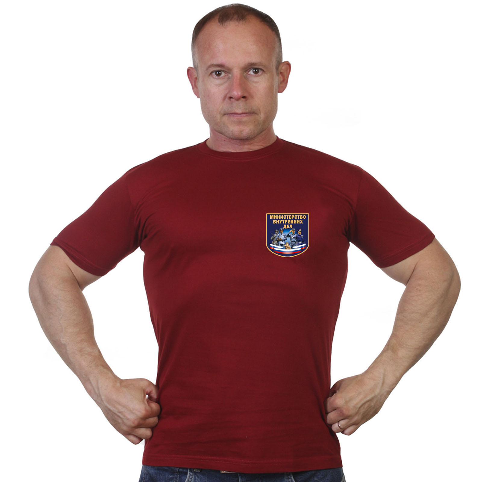Краповая футболка с термотрансфером "Министерство Внутренних Дел" 