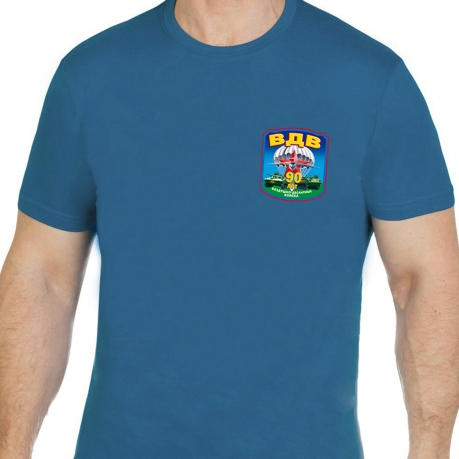 Бирюзовая футболка "90 лет ВДВ" 