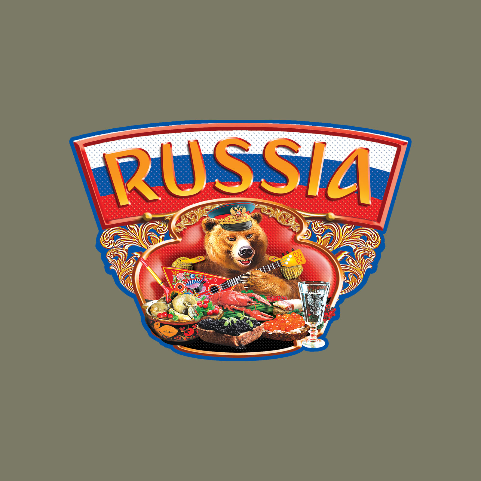 Милитари футболка с русским медведем 