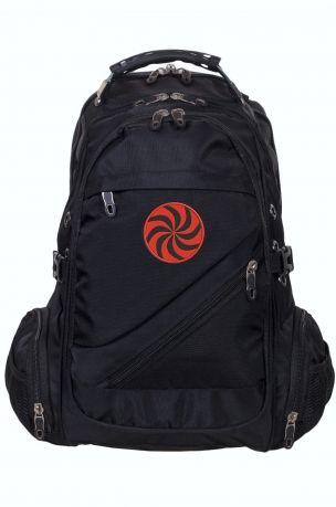 Черный мужской рюкзак с символом Даждьбога (36 - 55 л) 
