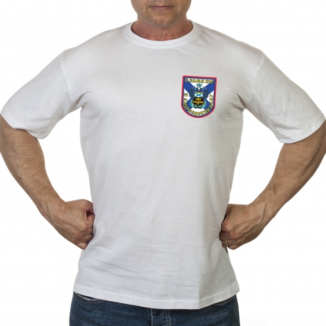 Белая футболка ВМФ России с девизом 