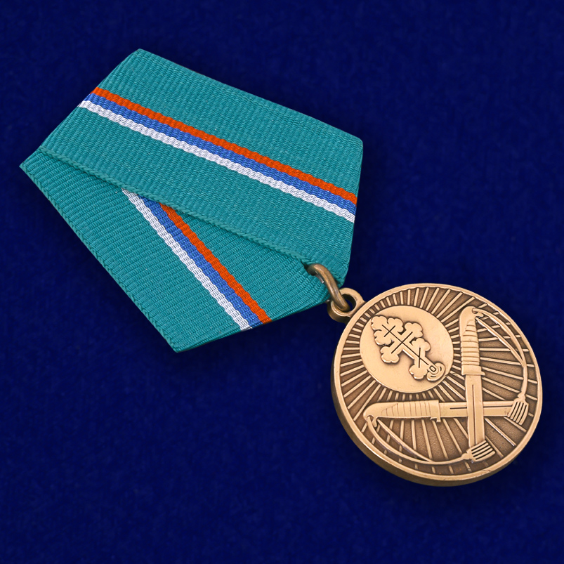 Медаль "Защитнику рубежей Отечества" в футляре с покрытием из флока 