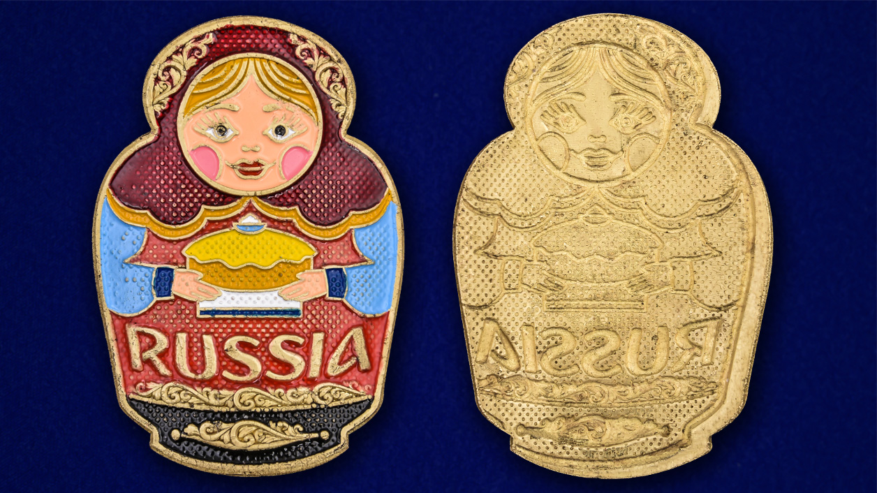 Декоративная накладка в виде матрешки "Russia" 