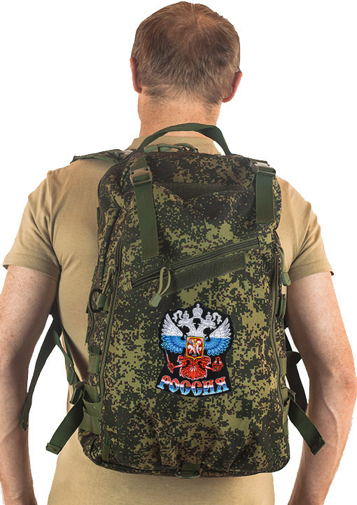 Рейдовый рюкзак камуфляж Цифра с эмблемой "Россия" 