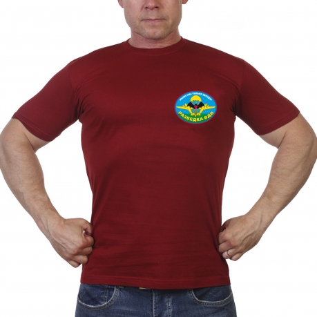 Краповая футболка с эмблемой и девизом разведчиков ВДВ 