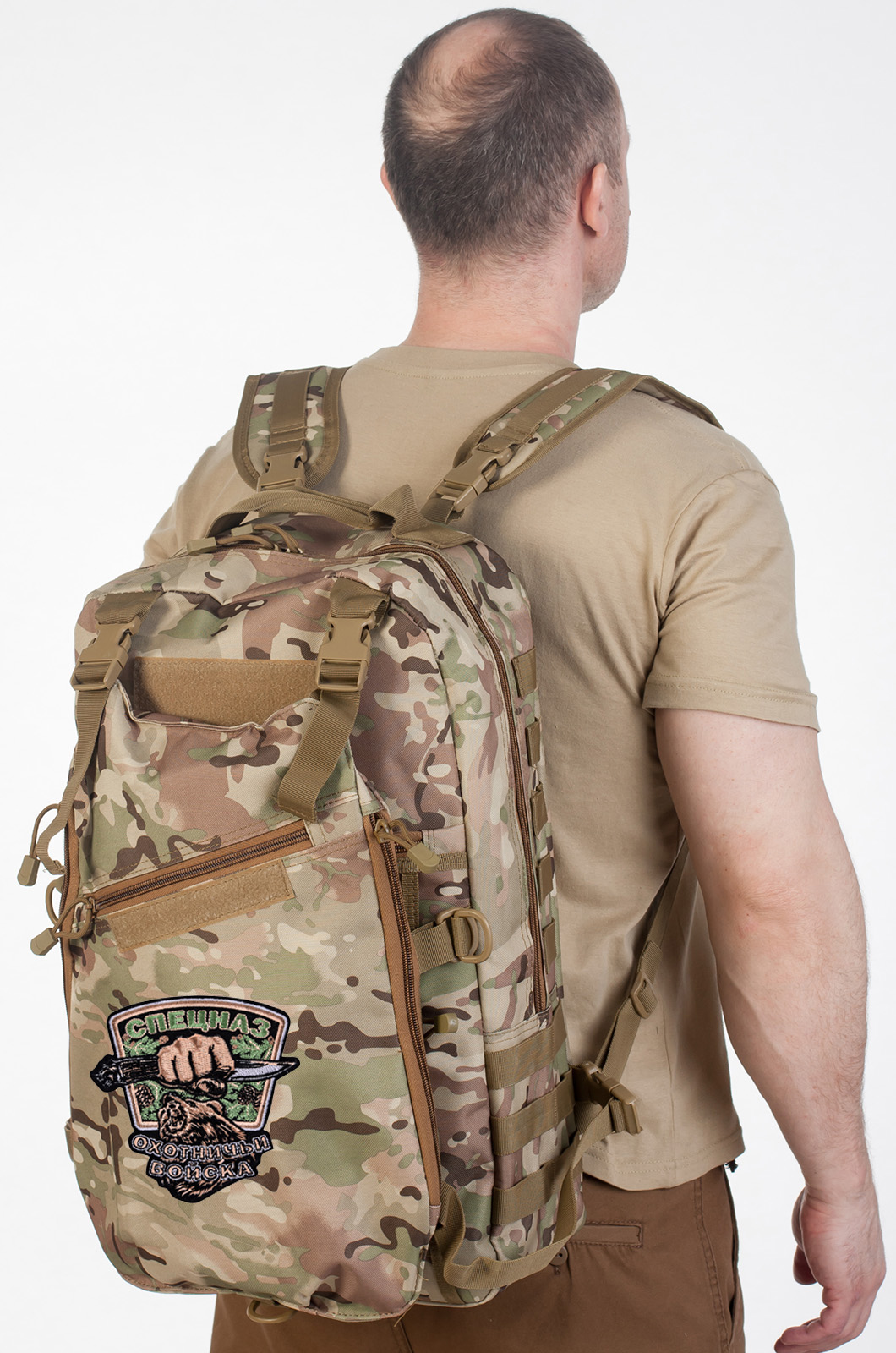 Удобный мужской рюкзак с нашивкой Охотничий Спецназ (15-20 л) 
