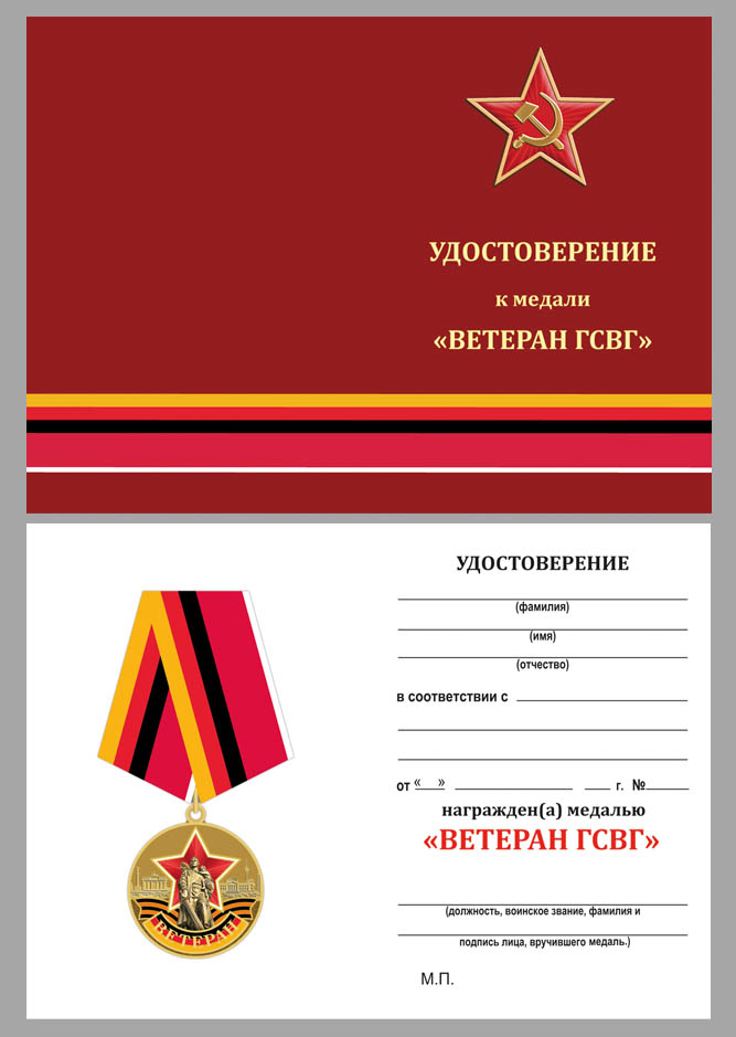 Памятная медаль "Ветеран ГСВ" 