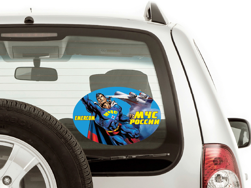 Наклейка на авто «МЧС Супермен» 