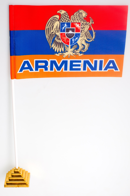 Флаг Республики Армения с гербом по акции 