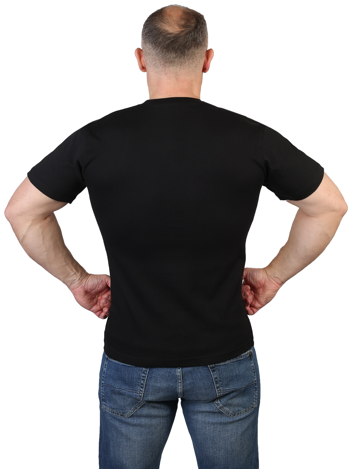 Черная мужская футболка с принтом «Росгвардия» 