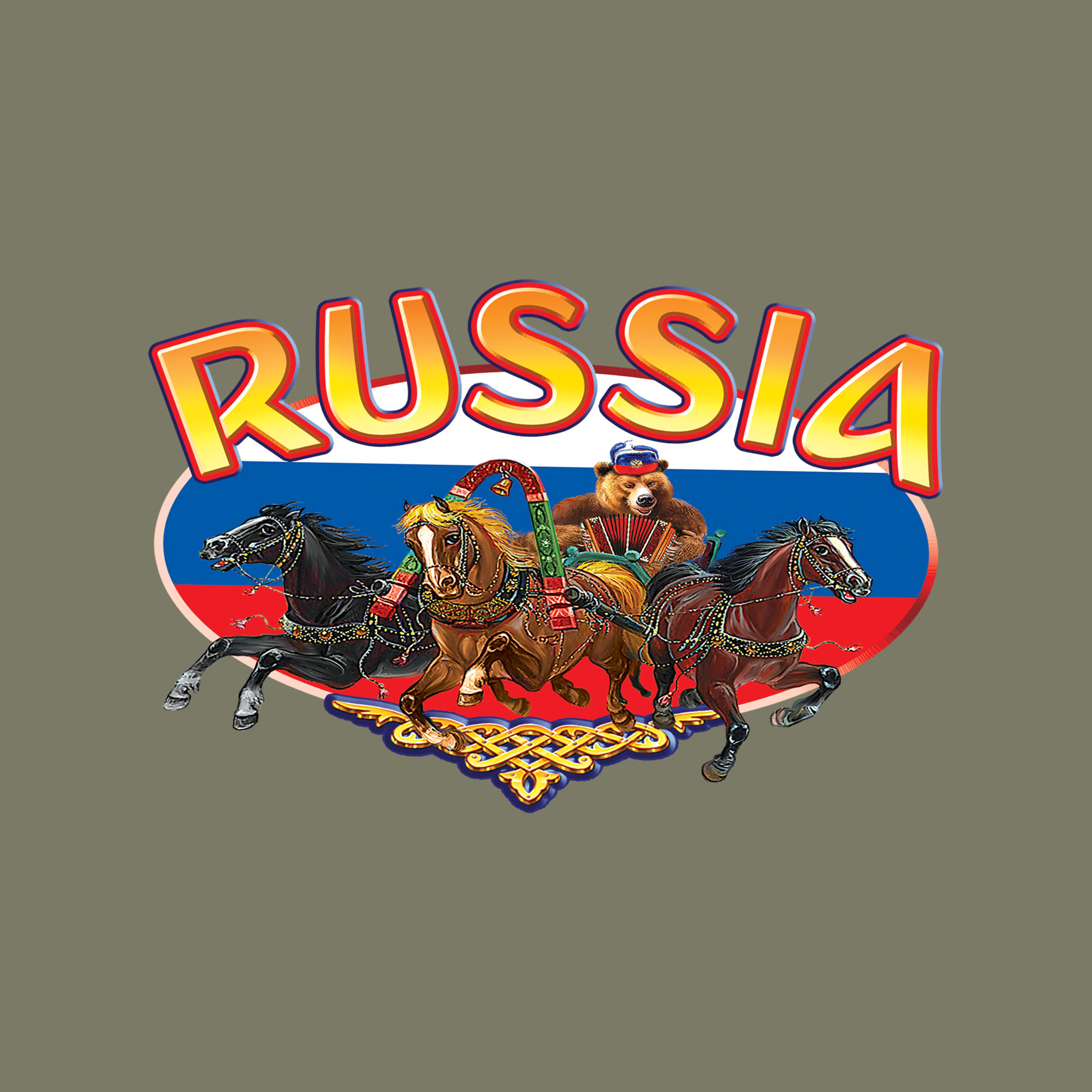 Стильная мужская футболка "Россия" 
