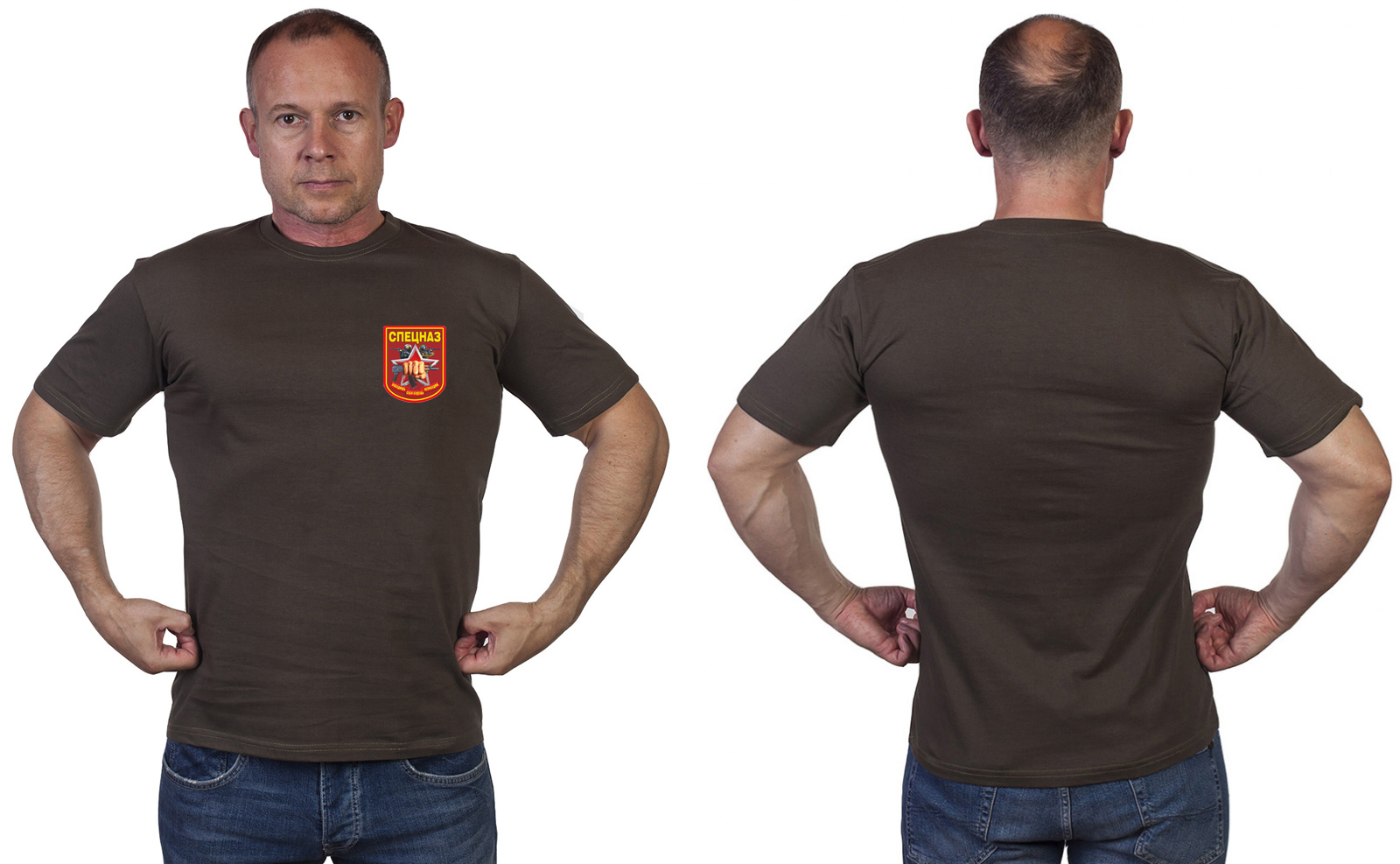 Мужская оливковая футболка с принтом Спецназа Росгвардии 