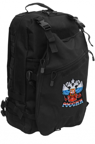 Рейдовый рюкзак черный с эмблемой "Россия" 