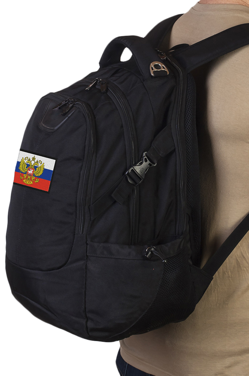 Эргономичный черный рюкзак с нашивкой Штандарт Президента (29 л) 