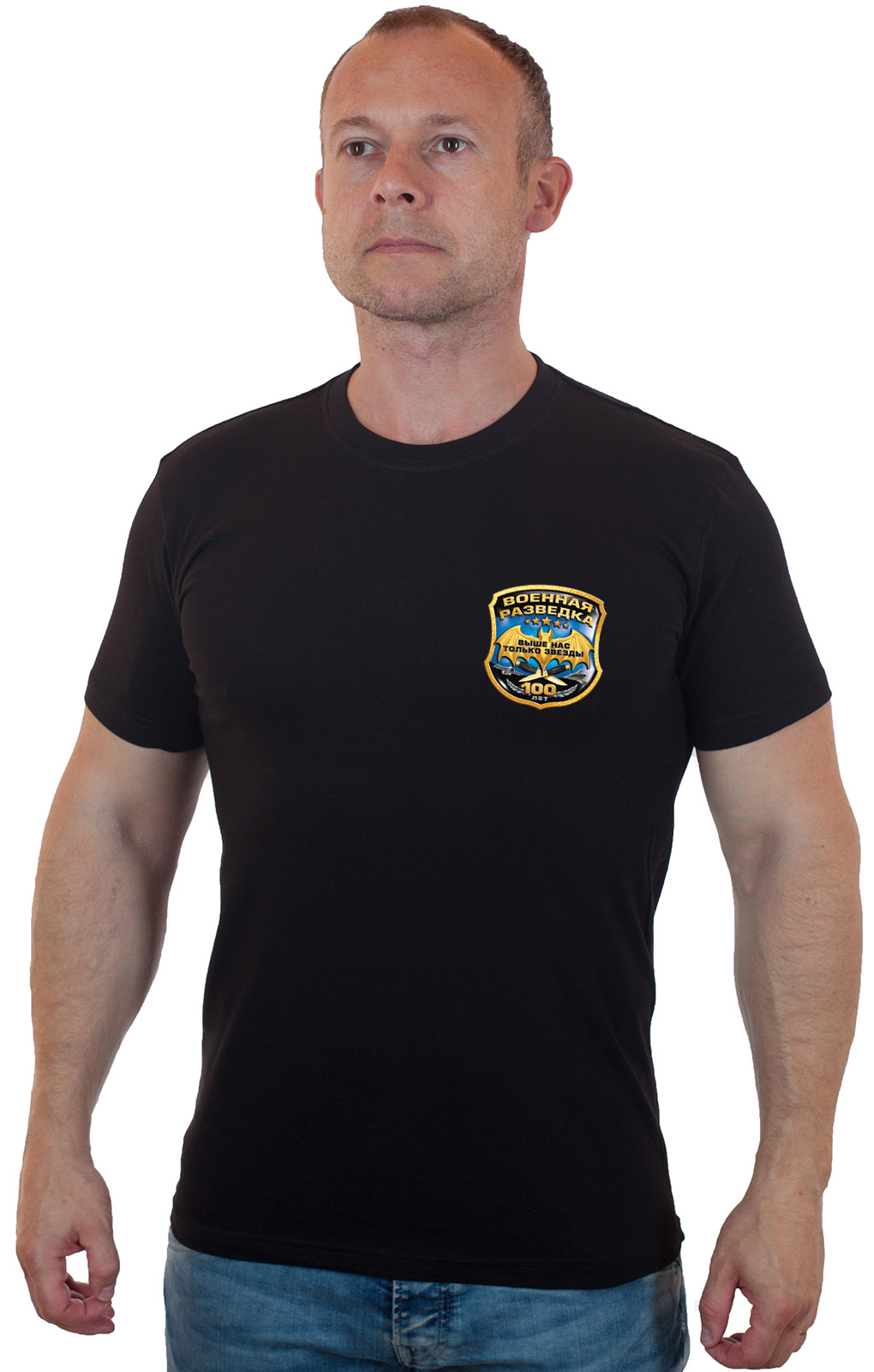Военная черная футболка разведчика. 