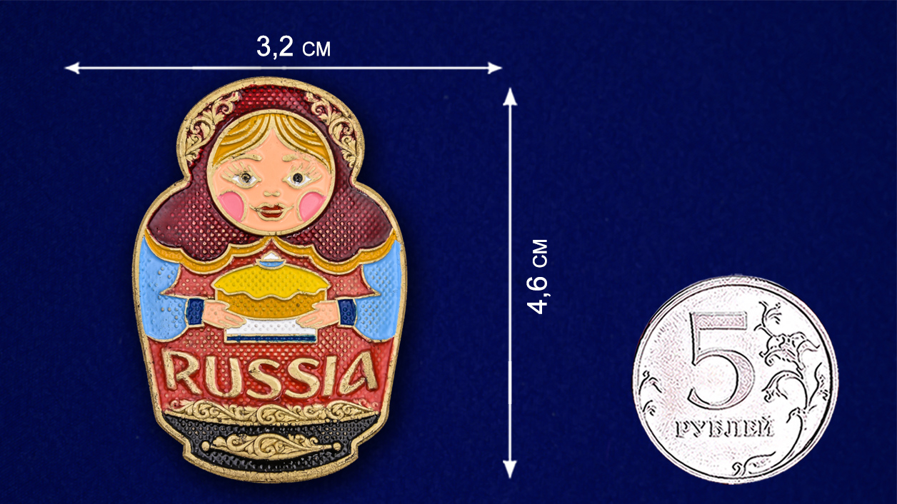 Декоративная накладка в виде матрешки "Russia" 