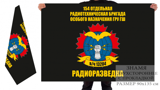 Двухсторонний флаг «154 оРТБр осназ ГРУ. В/ч 13204» 