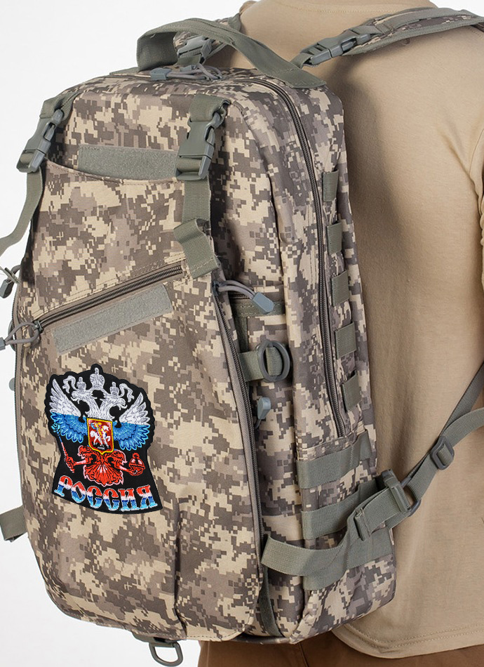 Рейдовый рюкзак камуфляж ACU с эмблемой "Россия" 
