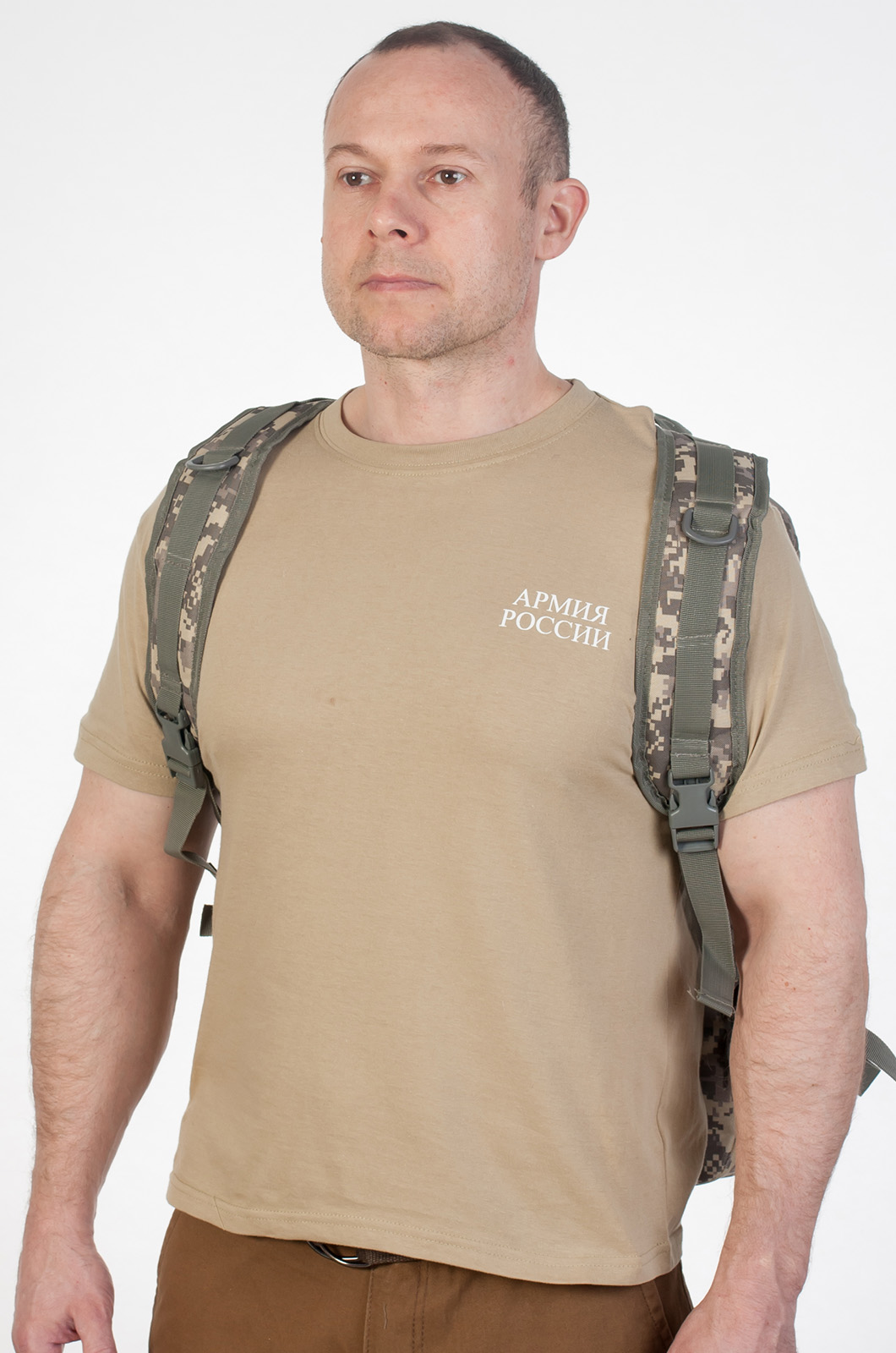 Камуфляжный рюкзак с рыбацкой фразой Эх, хвост, чешуя...(20 л) 