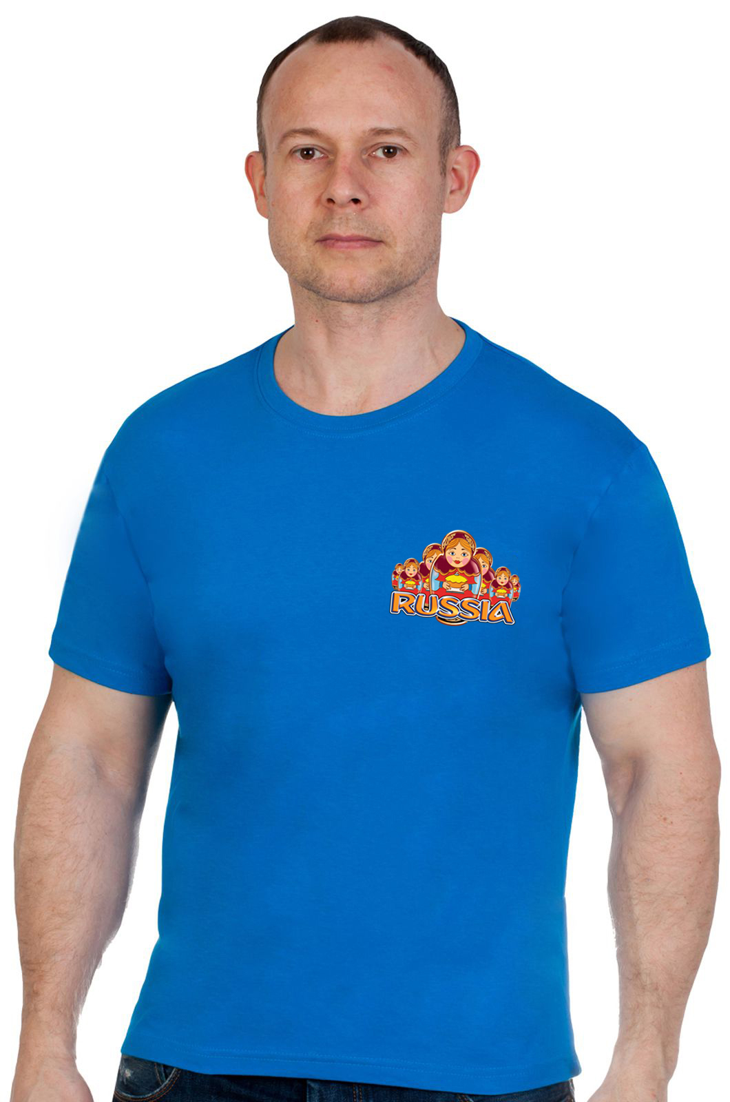 Оригинальная синяя футболка Россия 