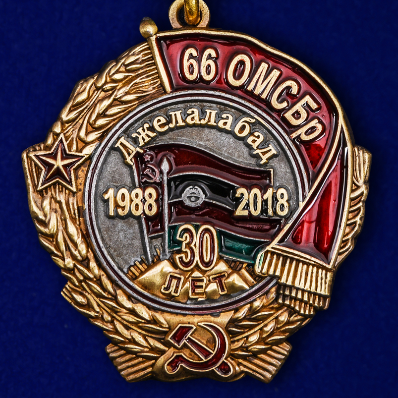Медаль "30 лет вывода из Афганистана 66 ОМСБр" в бархатистом футляре