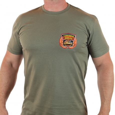 Однотонная военная футболка Танковые Войска. 