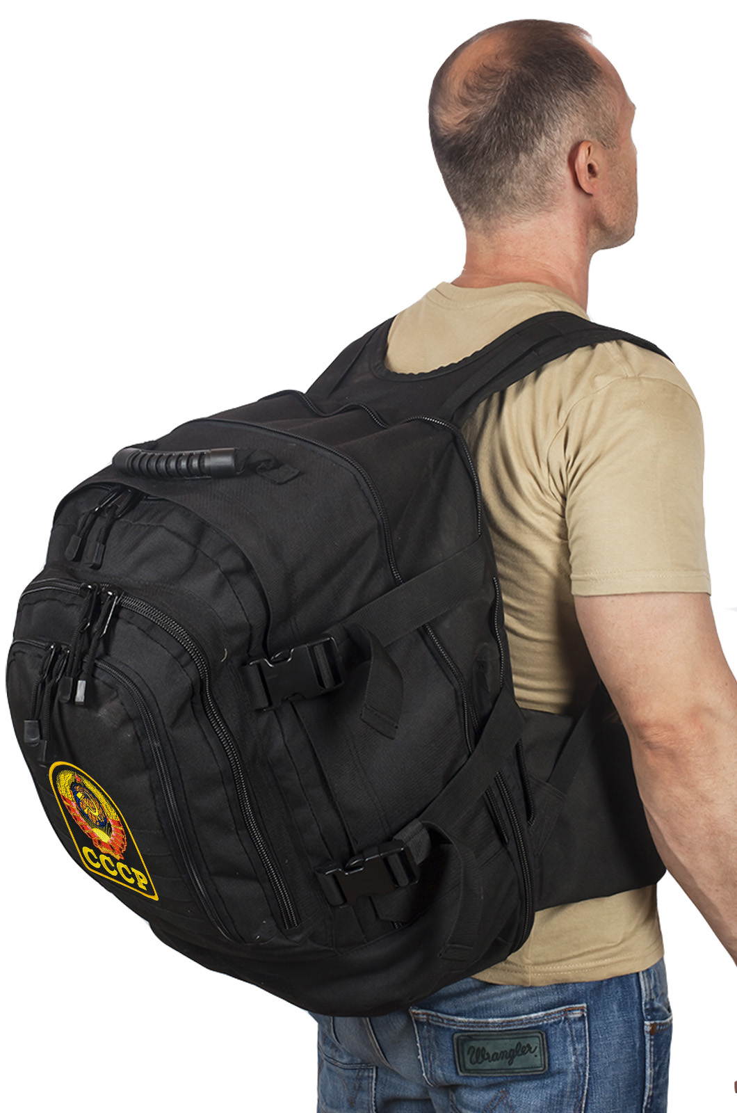 Черный армейский рюкзак 3-Day Expandable Backpack 08002A Black с эмблемой СССР 
