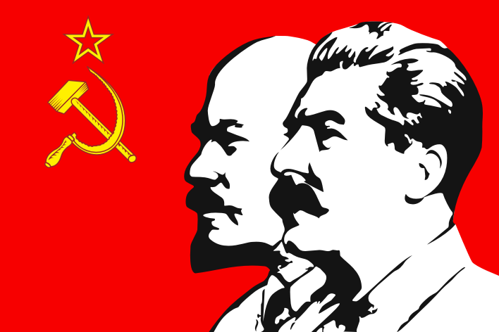 Флаг СССР Ленин и Сталин