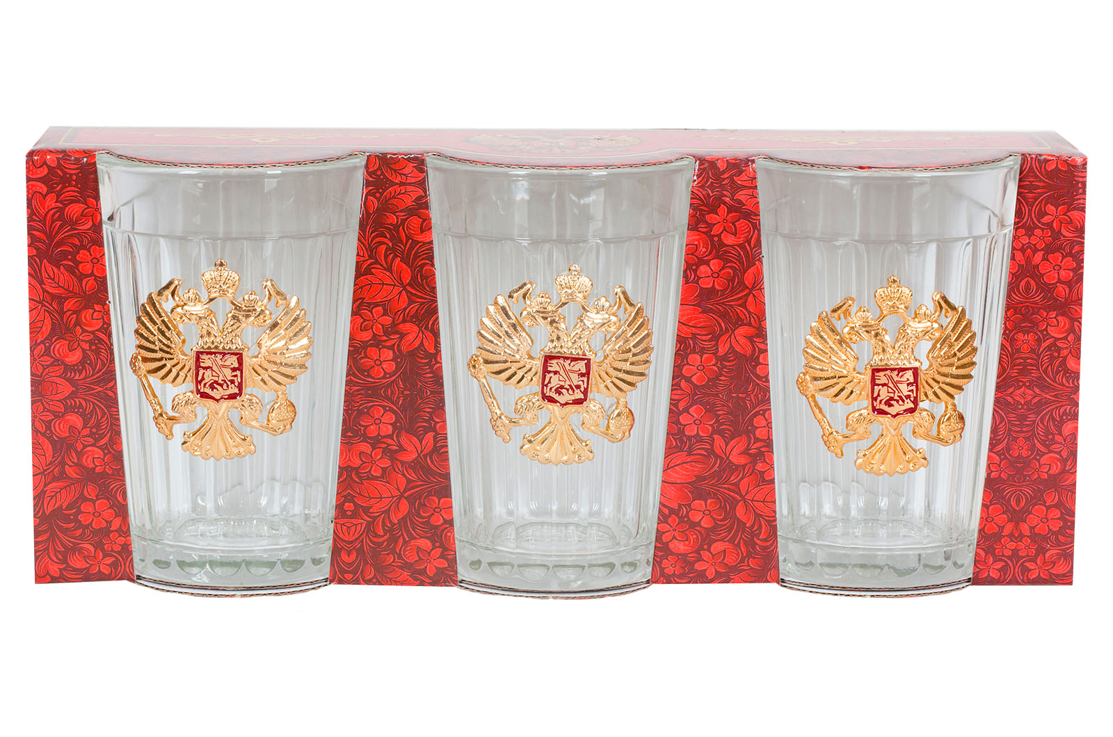 Набор гранёных стаканов с гербом России 