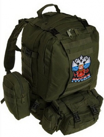 Тактический рюкзак US Assault хаки-олива с эмблемой "Россия".  