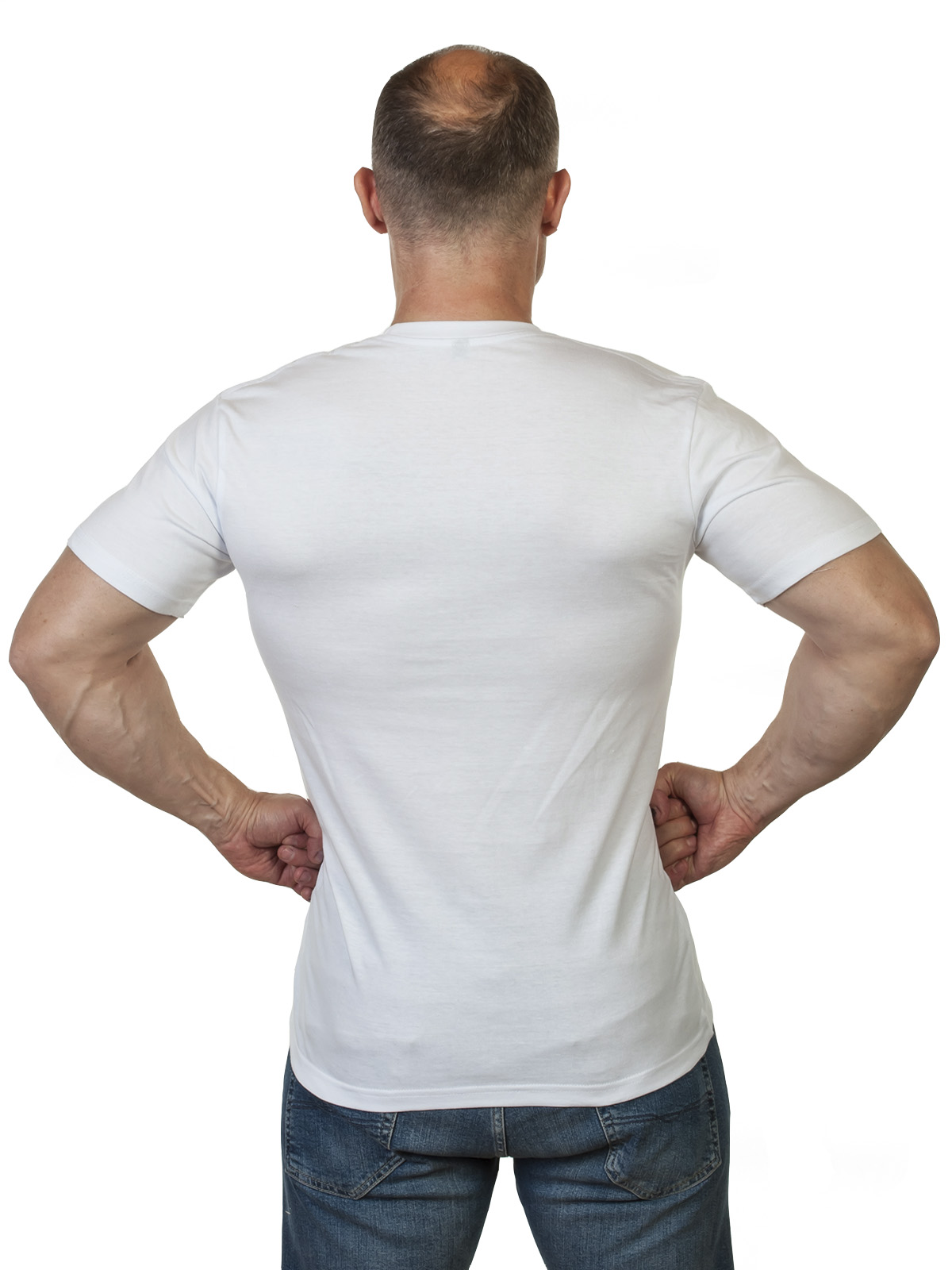 Мужская белая футболка с крутым принтом "Спецназ" 
