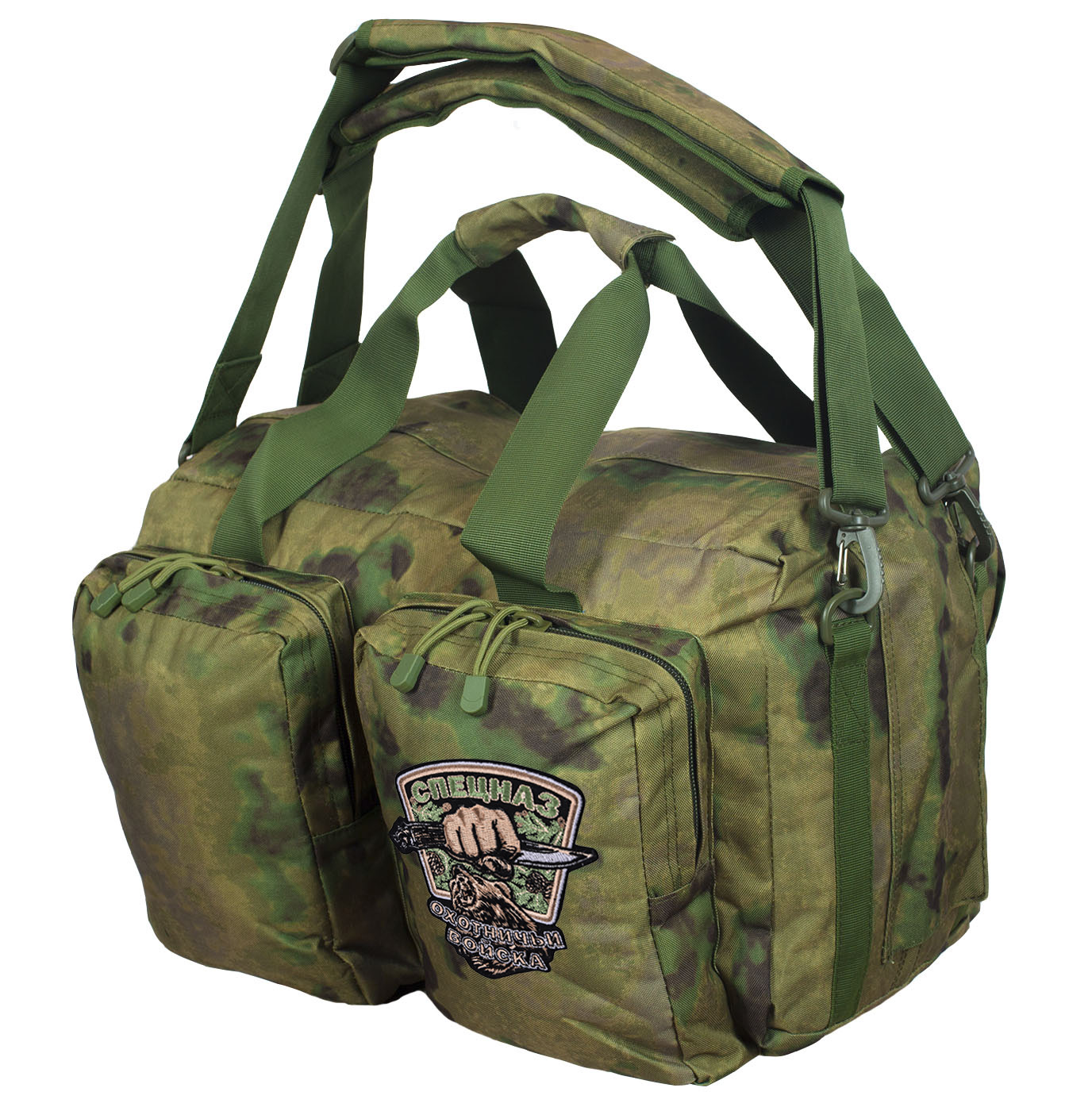 Камуфляжная полевая сумка с эмблемой Охотничьего спецназа (65 л) 