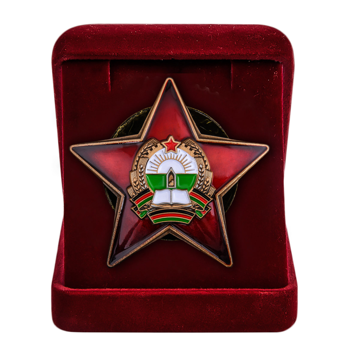Орден Республики Афганистан «За храбрость» в бархатистом футляре
