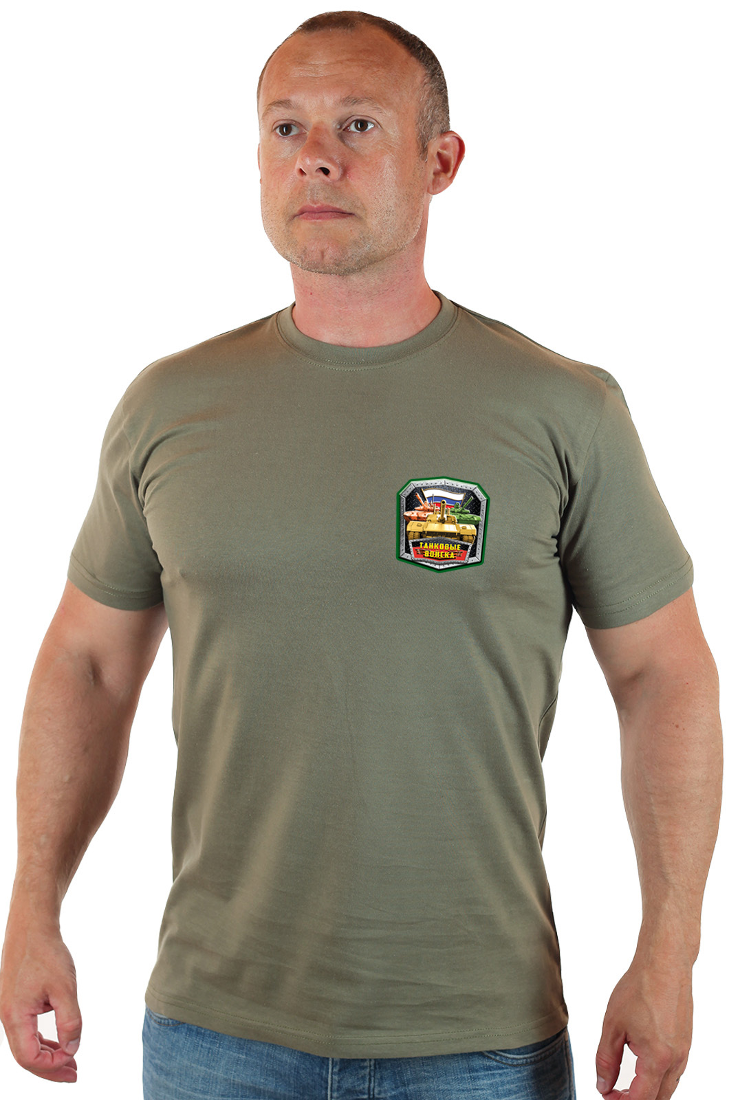Стильная мужская футболка в танковом дизайне. 