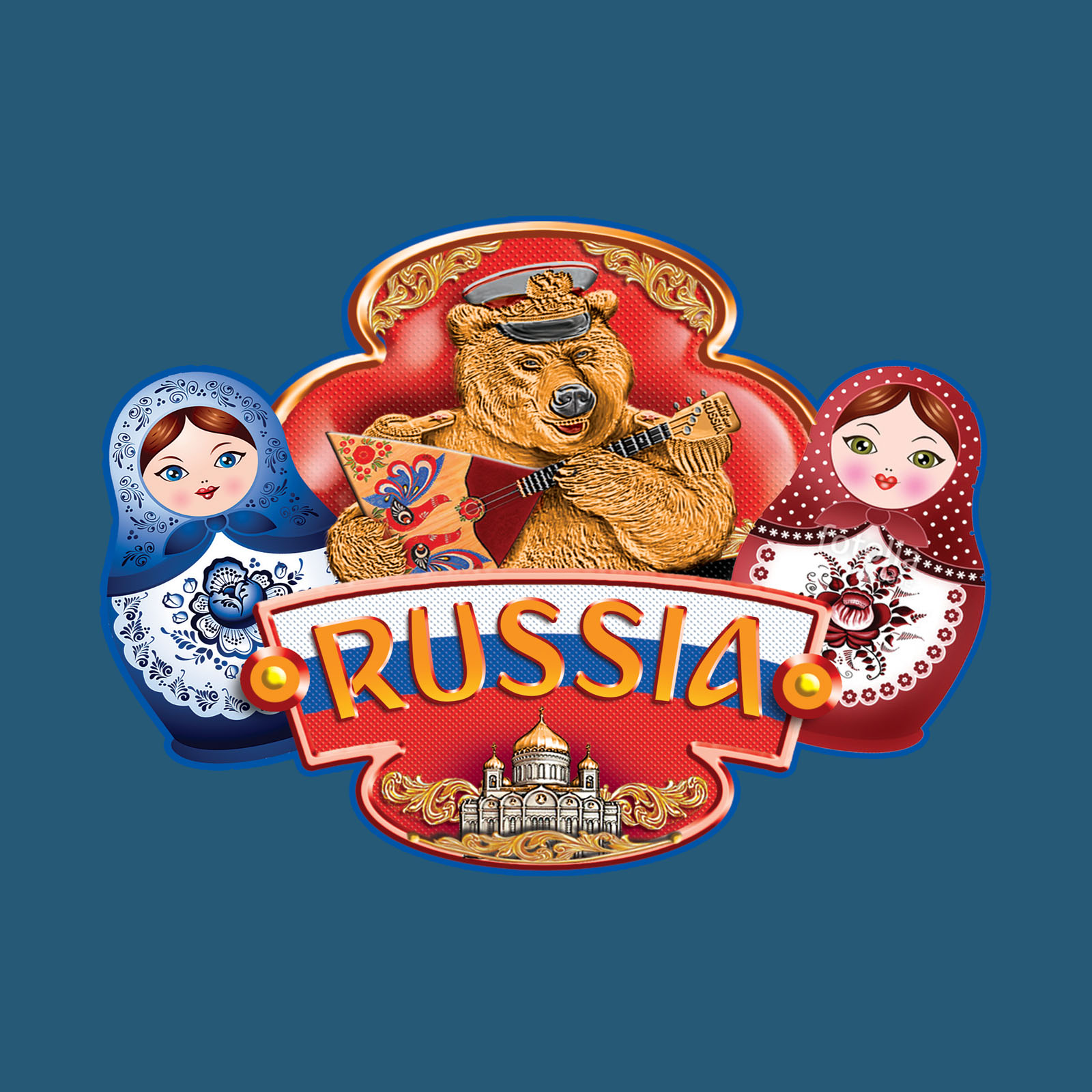 Сувенирная футболка RUSSIA 