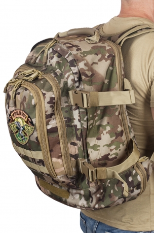 Камуфляжный рюкзак для охотника с нашивкой Ни Пуха ни Пера 