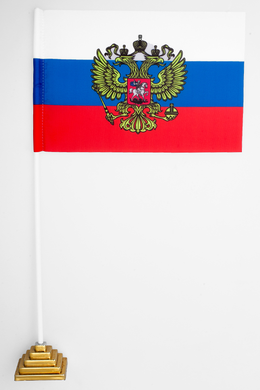 Флаг РФ с гербом 