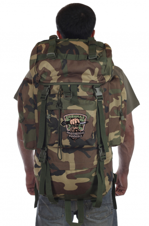 Большой камуфляжный рюкзак с нашивкой Охотничьих войск камуфляж CCE (75 л) 