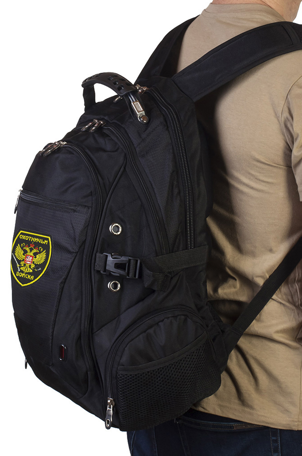 Лучший мужской рюкзак с шевроном Охотничьих войск (29 л) 