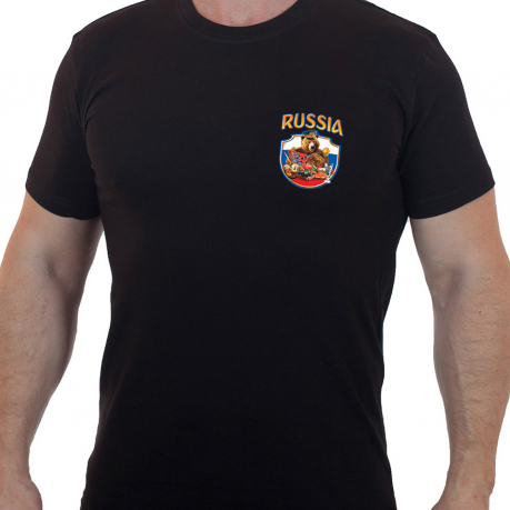 Универсальная футболка с принтом "Россия" 